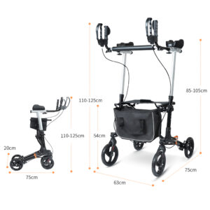 Folding Ultra Lightweight Rollator Mobility Walker 4 wheel Walking Frame w/ Seat