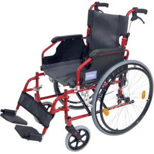 Deluxe Lightweight Self Propelled  Aluminium Wheelchair - Red
