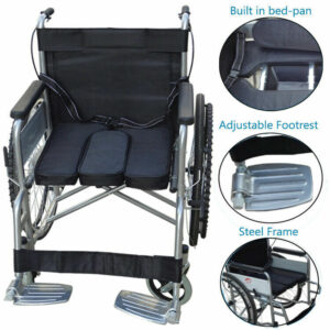 Folding Wheelchair Self Propelled Lightweight Transit Armrest Footrest Brake