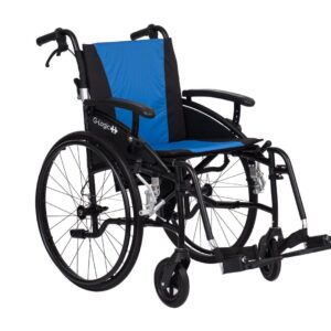 Excel G-Logic Lightweight SP Wheelchair 16" Black Frame and Blue Upholstery