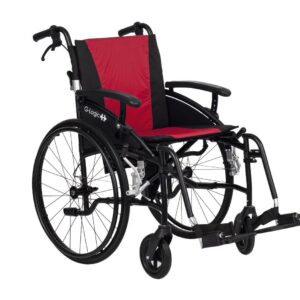 Excel G-Logic Lightweight SP Wheelchair 16" Black Frame and Red Upholstery