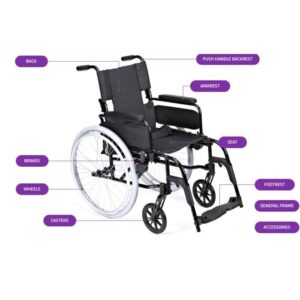 Self Propelled Dash Lite Wheelchair-16 Inch Seat