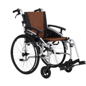 Excel G-Logic Lightweight SP Wheelchair 16" Silver Frame and Brown Upholstery