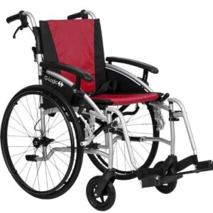 Excel G-Logic Lightweight SP Wheelchair 18" Silver Frame and Red Upholstery
