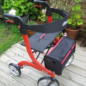 Drive Nitro 4 Wheel Rollator Walking Frame Mobility Aid Lightweight in Red - New