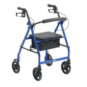 RETURNED Lightweight Folding R8 Rollator Walking Frame With Seat Blue RET2604