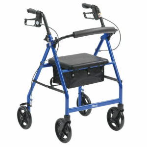 Drive R8BL-59 Lightweight Aluminium 4 Wheel Rollator with Underseat Bag - Blue 