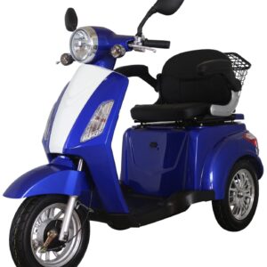 Three Wheeled ZT500 Blue 900W Electric Mobility Scooter LED Display Green Power