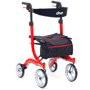 Drive Nitro 4 Wheel Rollator Walking Frame Mobility Aid Lightweight in Red - New