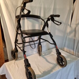 NRS M39634 4 Wheel Braked Rollator Walker + Seat User Weight 127kg in Black