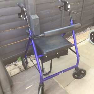 Drive 4 Wheel Rollator Mobility Walker Seat Bag Brakes Adjustable height Blue