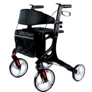 Advanced Aluminum Rollator Folding Mobility Walker with Seat Zimmer Frame- 9226
