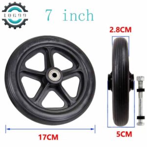 2Pcs ABS Wheelchair Front Castor Wheels Replacement Part Accessories Tool 7 inch