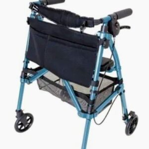 EZ Fold-N-Go Folding Portable Rollator Mobility Walker - Cobalt Blue