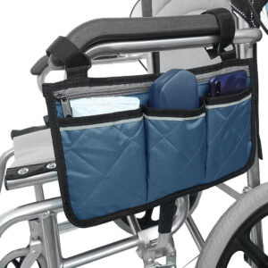 Wheelchair Side Bag Armrest Organizer Accessory Phone Holder Dark Blue