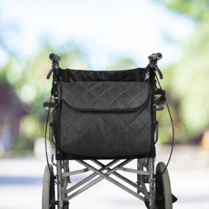 Wheelchair Bag Accessories Organizer for Power Wheel Chairs Elderly Adults Black