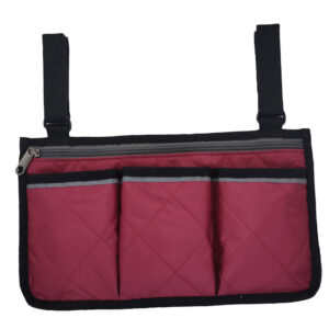 Wheelchair Side Bag Storage Organizer Accessory Phone Holder Wine Red