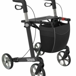Rehasense Server Lightweight Aluminium 4 Wheel Walking Mobility Aid -Red or Grey