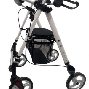 Lightweight Alloy Rollator Folding Mobility Walker with Seat Zimmer Frame- 9288
