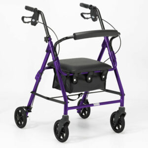 Drive 4 Wheeled Rollator Walker Frame - Blue With Padded Seat