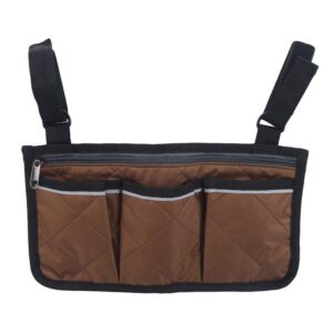 Wheelchair Armrest Side Pouch Walker Storage Carry Bag Organizers Accessory Gray
