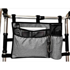 Walking Wheels Bag with Cup Holder Wheelchair Accessory Walking Wheels Organizer