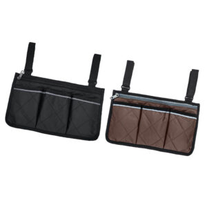 2x Large Universal Wheelchair Side Bag Storage Pocket Accessory Phone Holder