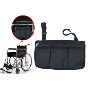 Wheelchair Side Bag Pocket For Cup Pill Box Groceries Keys Black Accessories