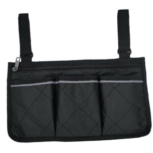 Side Storage Pouch for Walker or Wheelchair Mobility Aid Accessory Pocket, Black