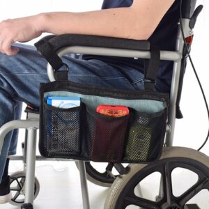 Wheelchair Side Bag with Pouches Lightweight Hanging for Outdoor Accessories