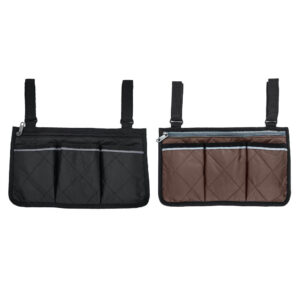 Pack Of 2 Large Wheelchair Side Bag Pouch  Accessory Phone Holder