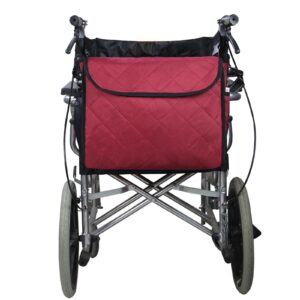 Wheel Chair Accessory Tote Organizer Hang on Back Burgundy