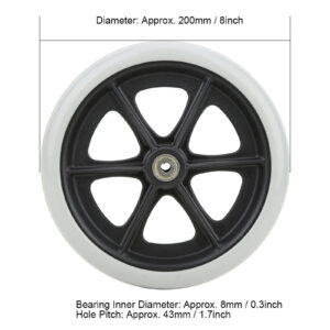 8 Inch Wheelchair Front Wheels Disabled TPR Wheels Wheelchair Accessory