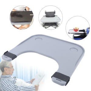 Wheelchair Tray Detachable Eating Table w/ 2 Cup Holder Wheelchair Accessories