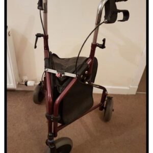 3 Three Wheel Rollator Mobility Walker in red