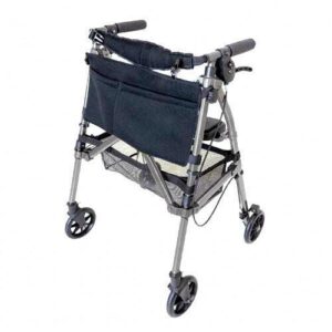 Stander EZ Fold-N-Go Folding Portable Rollator Mobility Walker - Black Walnut