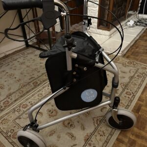 Foldable Rollator Walking Aid With Brakes & Storage Bag