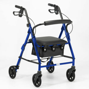 Days 4 Wheeled Rollator Walker Frame - Red/Burgundy With Padded Seat
