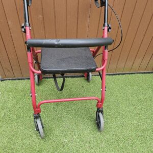 4 Wheel Walker Walking Aid Mobility Frame with Seat Lightweight Folding