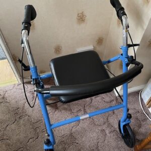 4 wheel rollator with seat & storage. Foldable