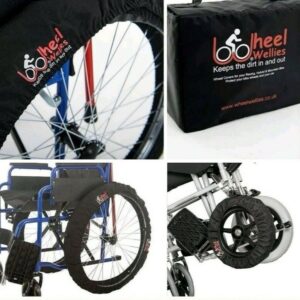 Wheelchair wheel covers universal fits all size wheels. Keeps dirt wet out, Pair