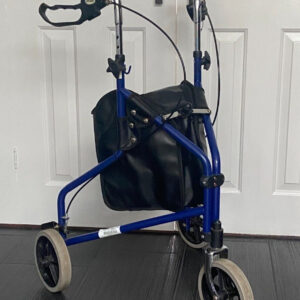 Days Steel Tri Walker 3 Wheel Walking Rollator - Black - with bag - Brakes