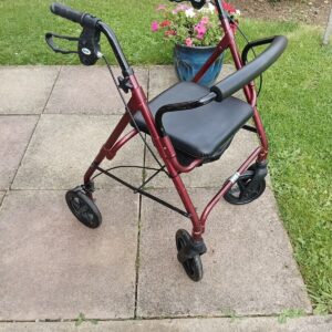 4 wheel walker rollator walking aid mobility frame with bag