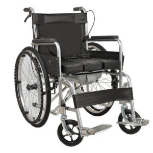 New Lightweight Commode Wheelchair Portable Toilet Padded Seat Folding Brakes
