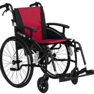 Excel G-Logic Lightweight SP Wheelchair 18" Black Frame and Red Upholstery
