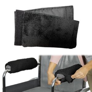 2 Pieces Wheelchair Armrest Covers Universal Accessories Fleece Arm Cushions
