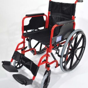 Deluxe Self Propelled Steel Wheelchair - Red