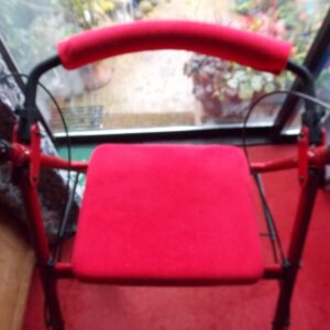 ROLLATOR MOBILITY WALKER SEAT & BACKREST COVER CHRISTMAS RED FLEECE