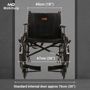 MobiQuip Lightweight Wheelchair 12kg, Super Light Manual Self Propelled Chair