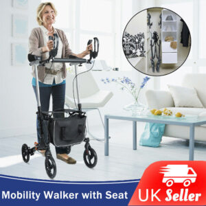 Mobility Upright Walker w*Seat Stand Up Rollator Folding lightweight Medical Aid
